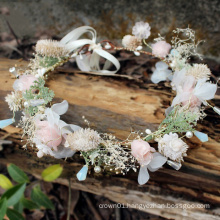 Diy bride ribbon flowered hair crown artificial flower crown wedding flower crown